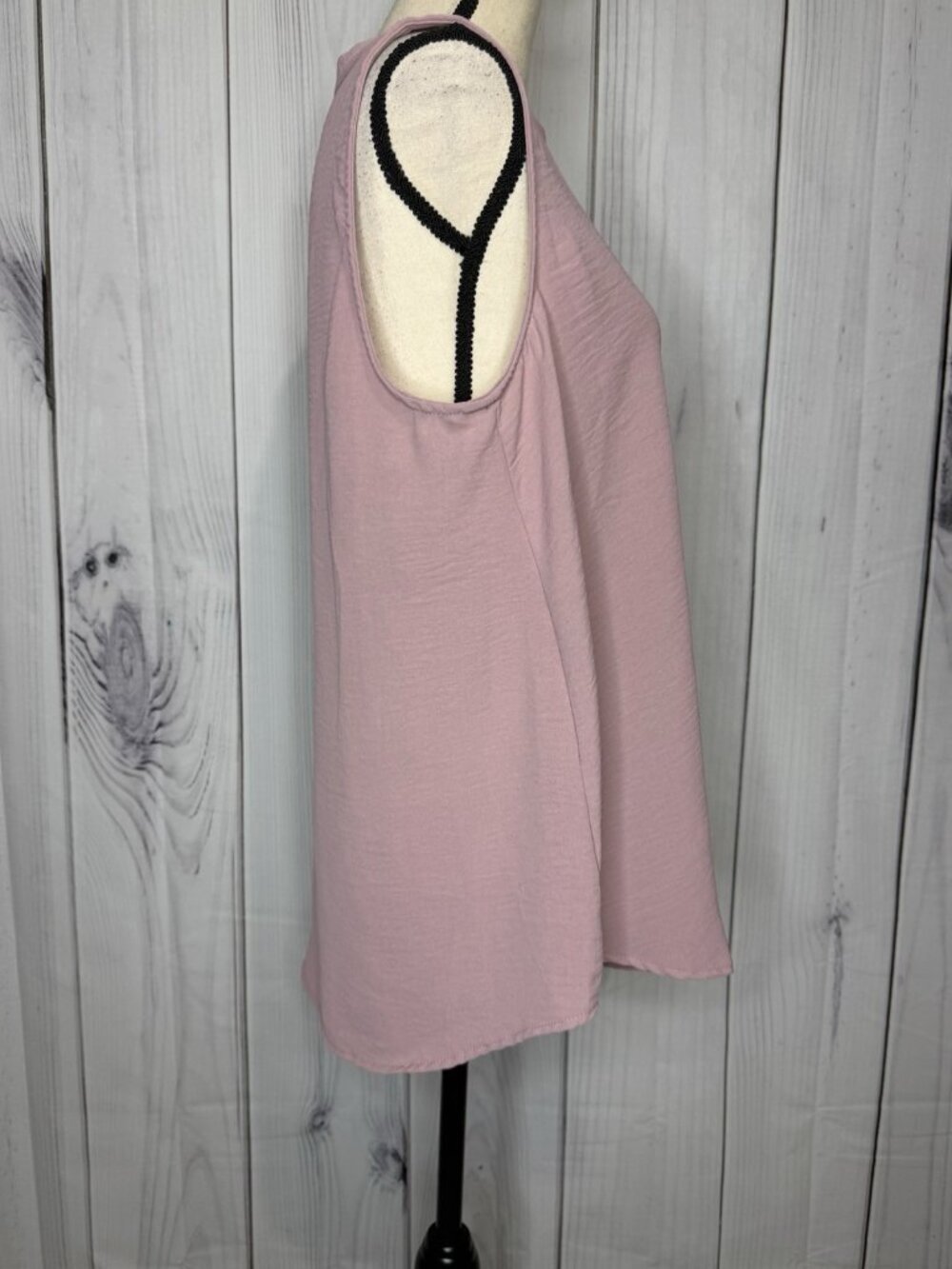Cotton Bleu Pale Mauve Scoop Neck Tank Top Sleeveless Sz L Pocket - Picture 4 of 13